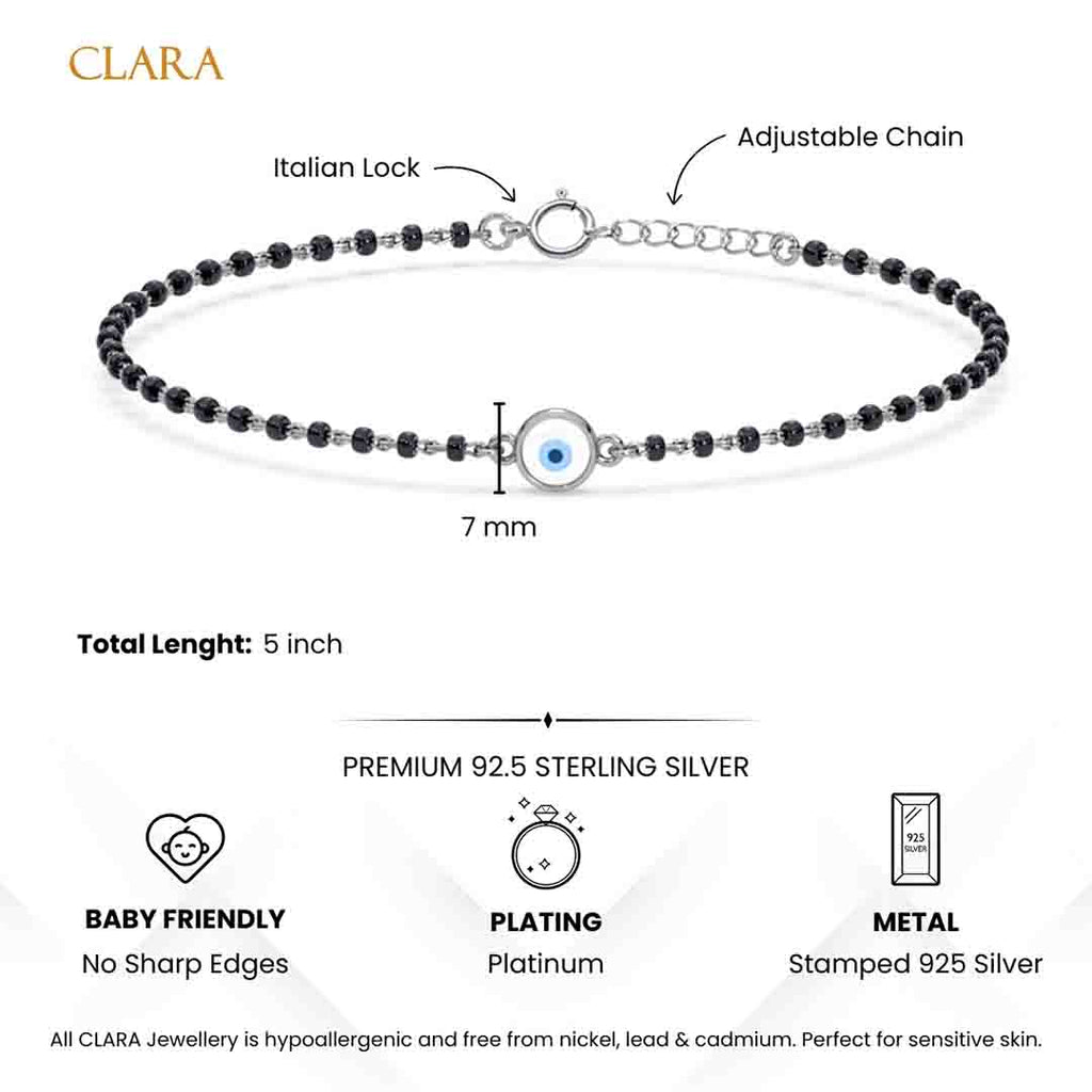 Silver Baby Nazariya Kids Evil Eye Bracelet
