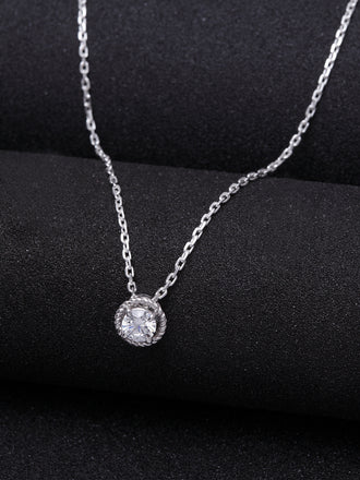 Silver Rope Pendant Chain Necklace