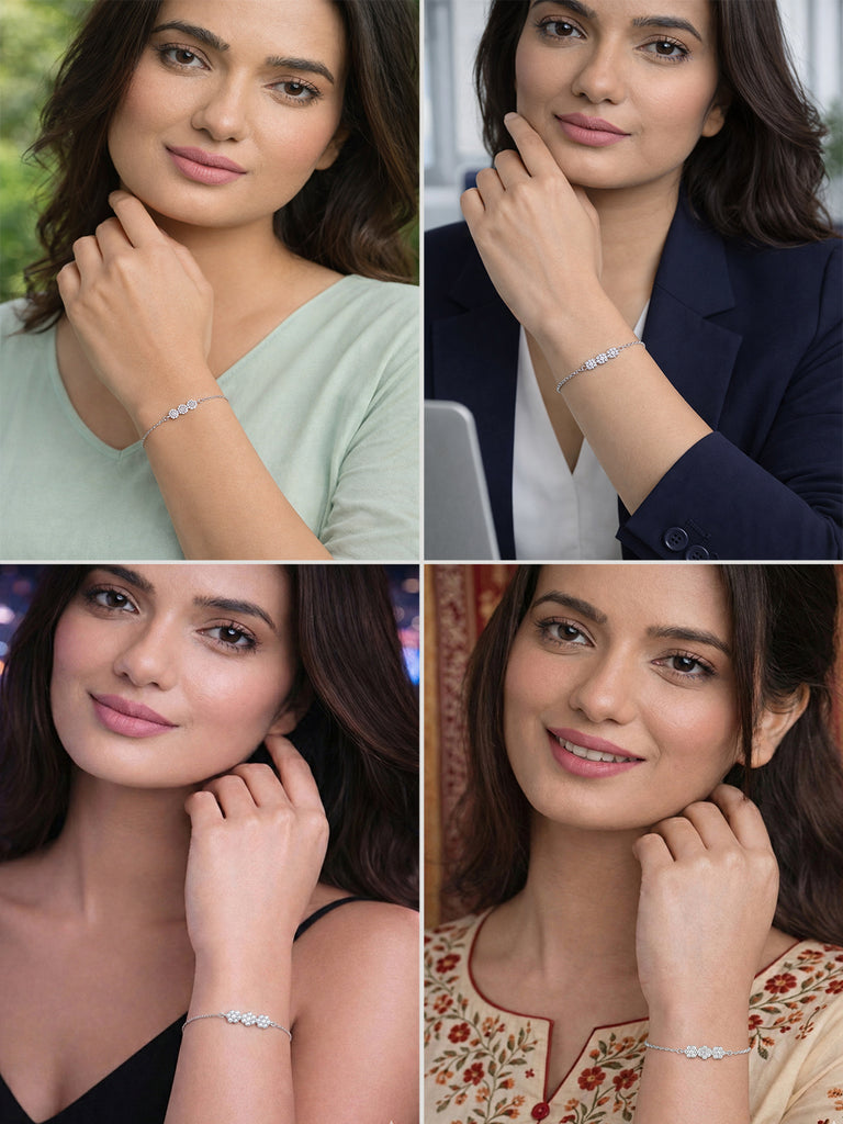 Silver Flower Bracelet