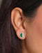 Silver Chloe Green Stud Earrings
