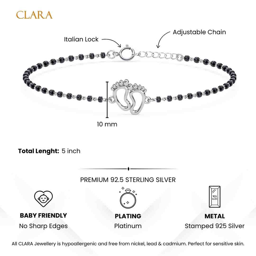 Silver Baby Nazariya Kids Footprint Bracelet