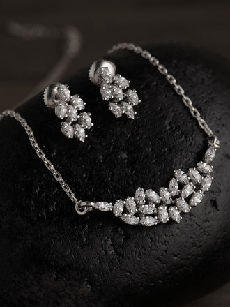 Silver Daisy Jewellery Set