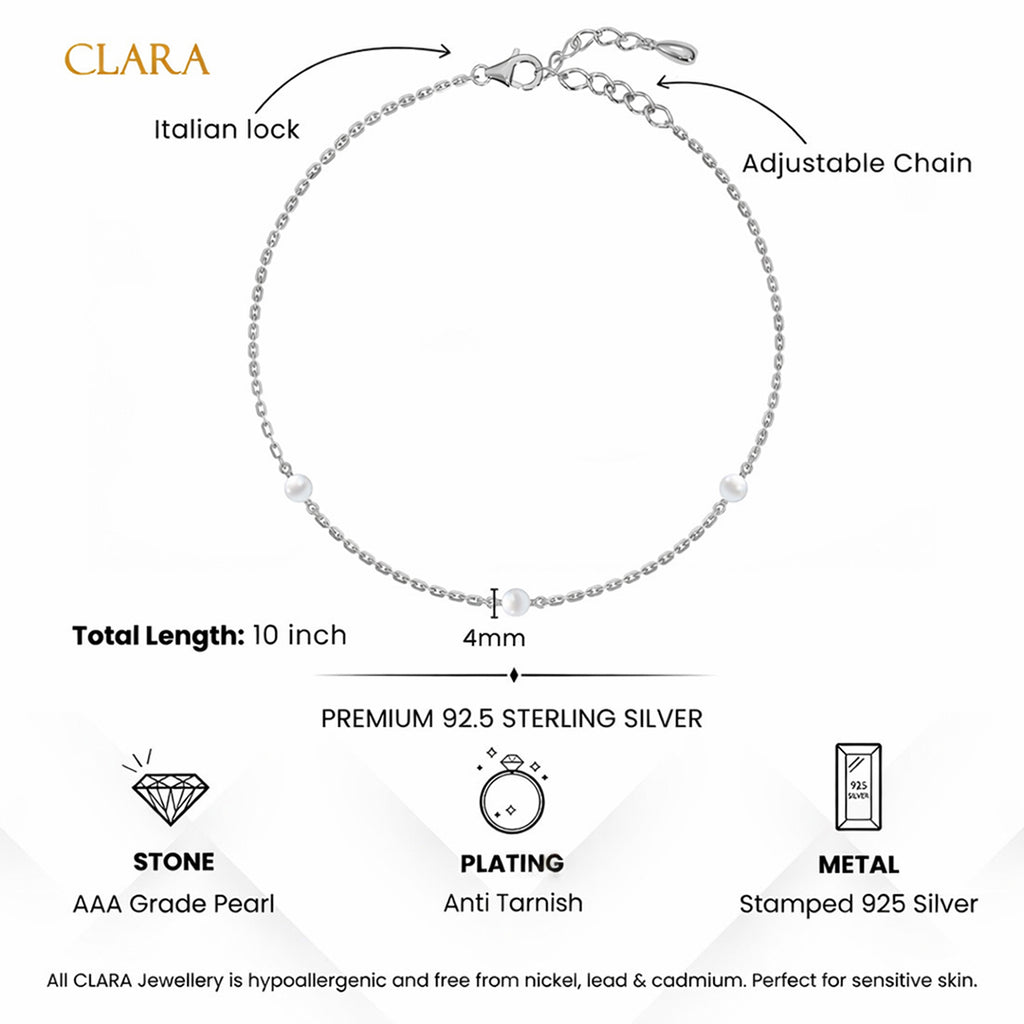 Silver Falak Pearl Anklet Payal (Single)