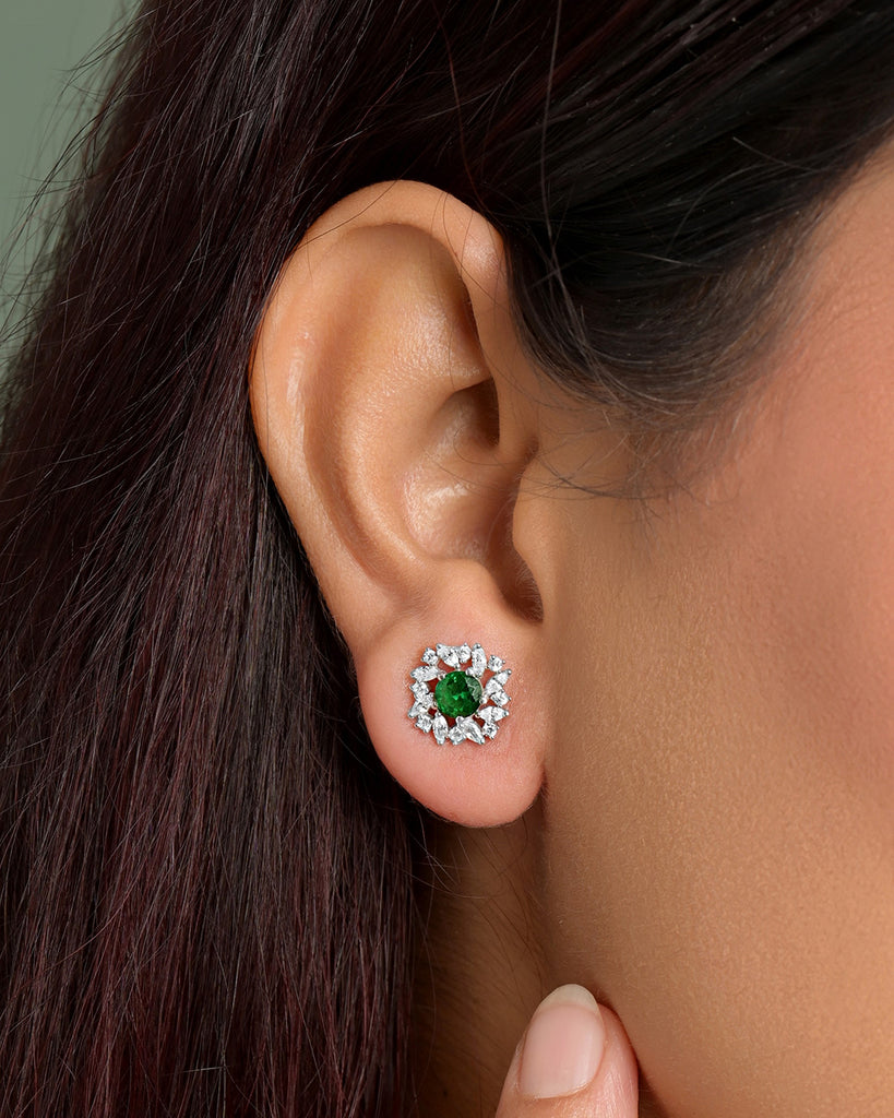Silver Verde Stud Earrings