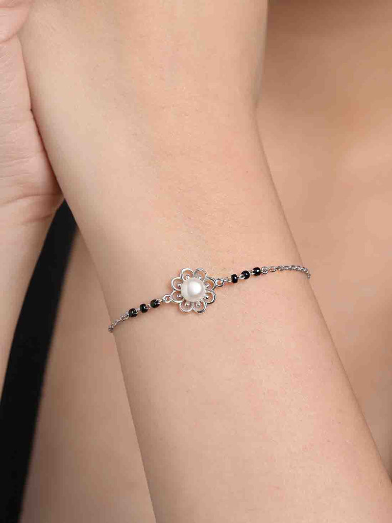 Silver  Pearl Mangalsutra Bracelet