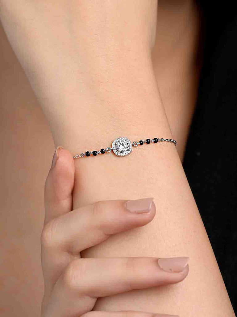 Silver Urja Solitaire Mangalsutra Bracelet