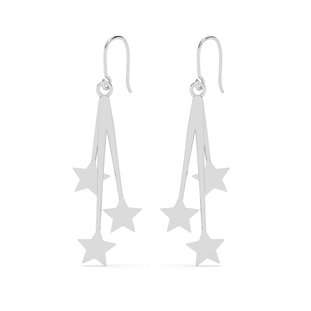 Silver Marley Star Long Earrings