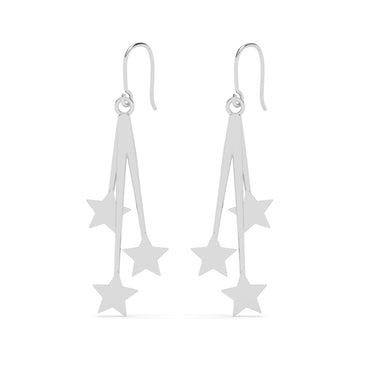 Silver Marley Star Long Earrings