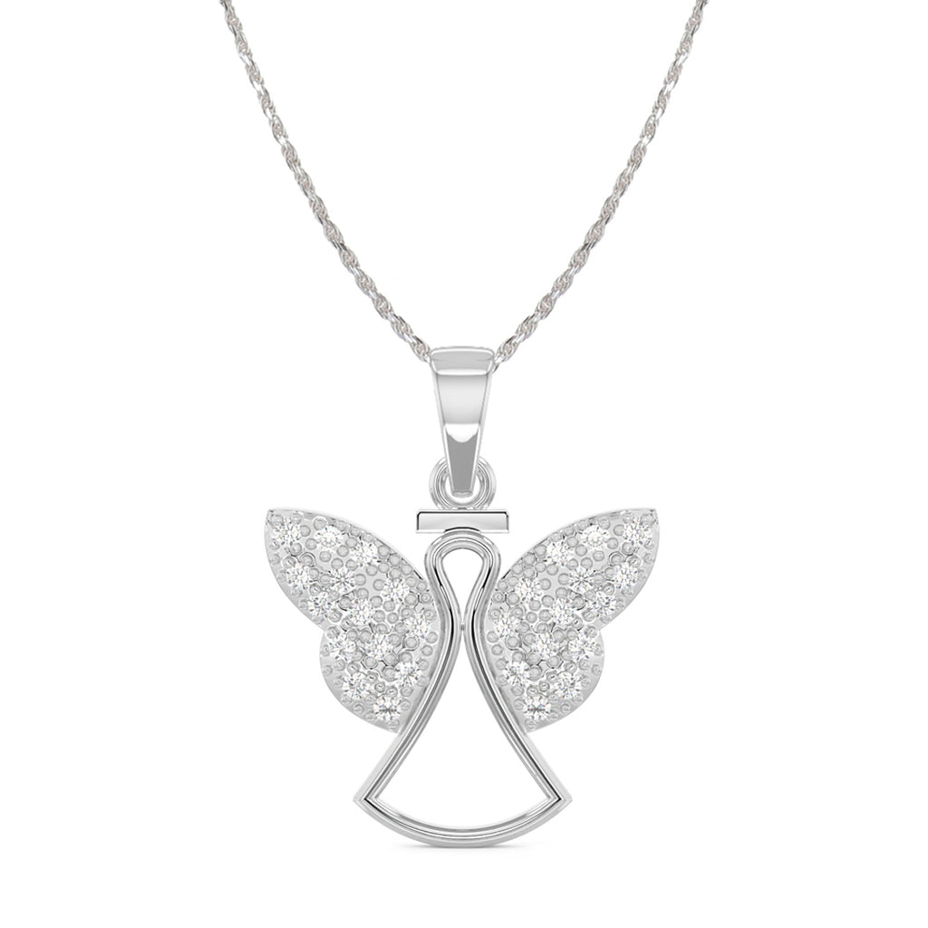 CLARA 925 Sterling Silver Angel Pendant Chain Necklace 