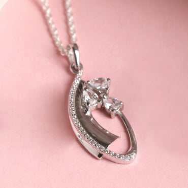 CLARA 925 Sterling Silver Orla Pendant Chain Necklace 