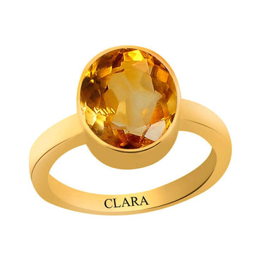 Certified Citrine Sunehla Elegant Panchdhatu Ring 3.9cts or 4.25ratti