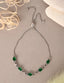 CLARA 925 Pure Silver Green Infinity Hand Bracelet Adjustable, Anti Tarnish, Swiss Zirconia Gift for Women and Girls