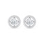 Silver Halo Round Solitaire Stud Earrings