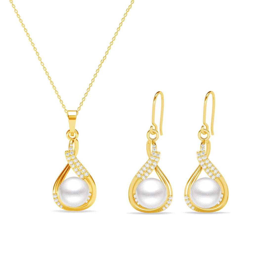 Silver Esin Real Pearl Jewellery Set