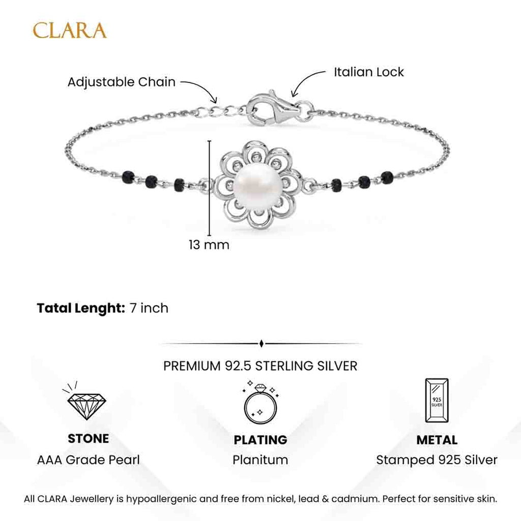 Silver  Pearl Mangalsutra Bracelet