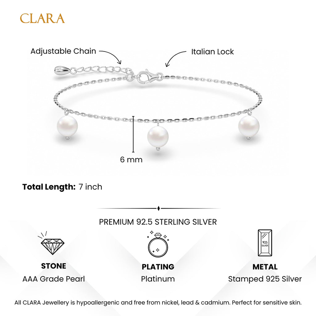 Silver Bianca Pearl Bracelet