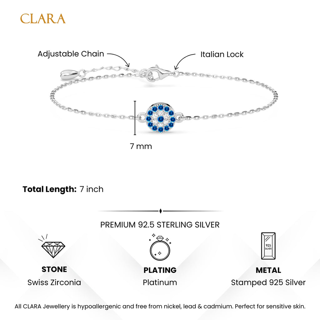 Silver Verona Evil Eye Bracelet