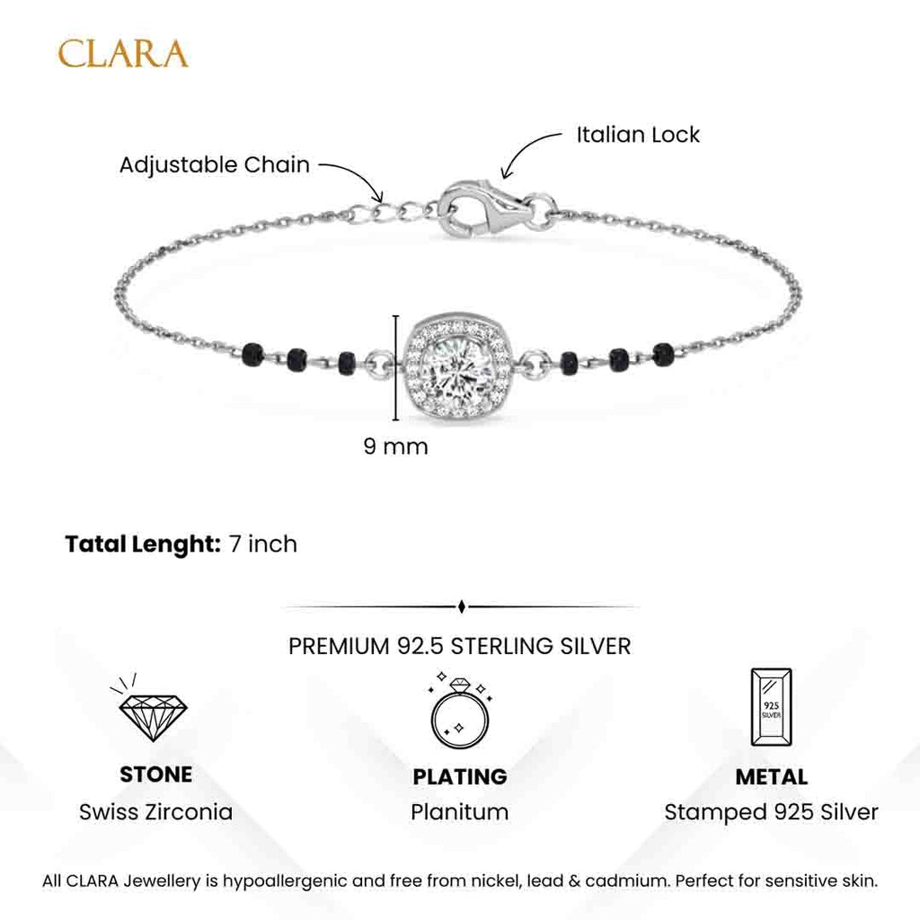 Silver Urja Solitaire Mangalsutra Bracelet