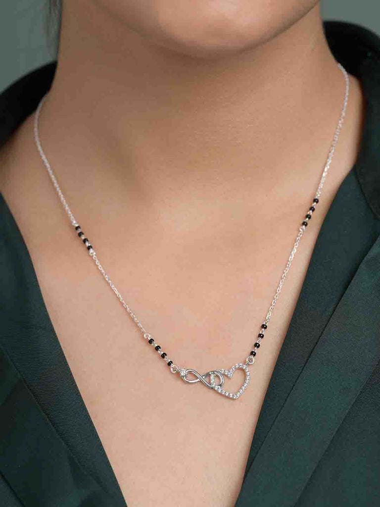 Silver Infinity Heart Mangalsutra