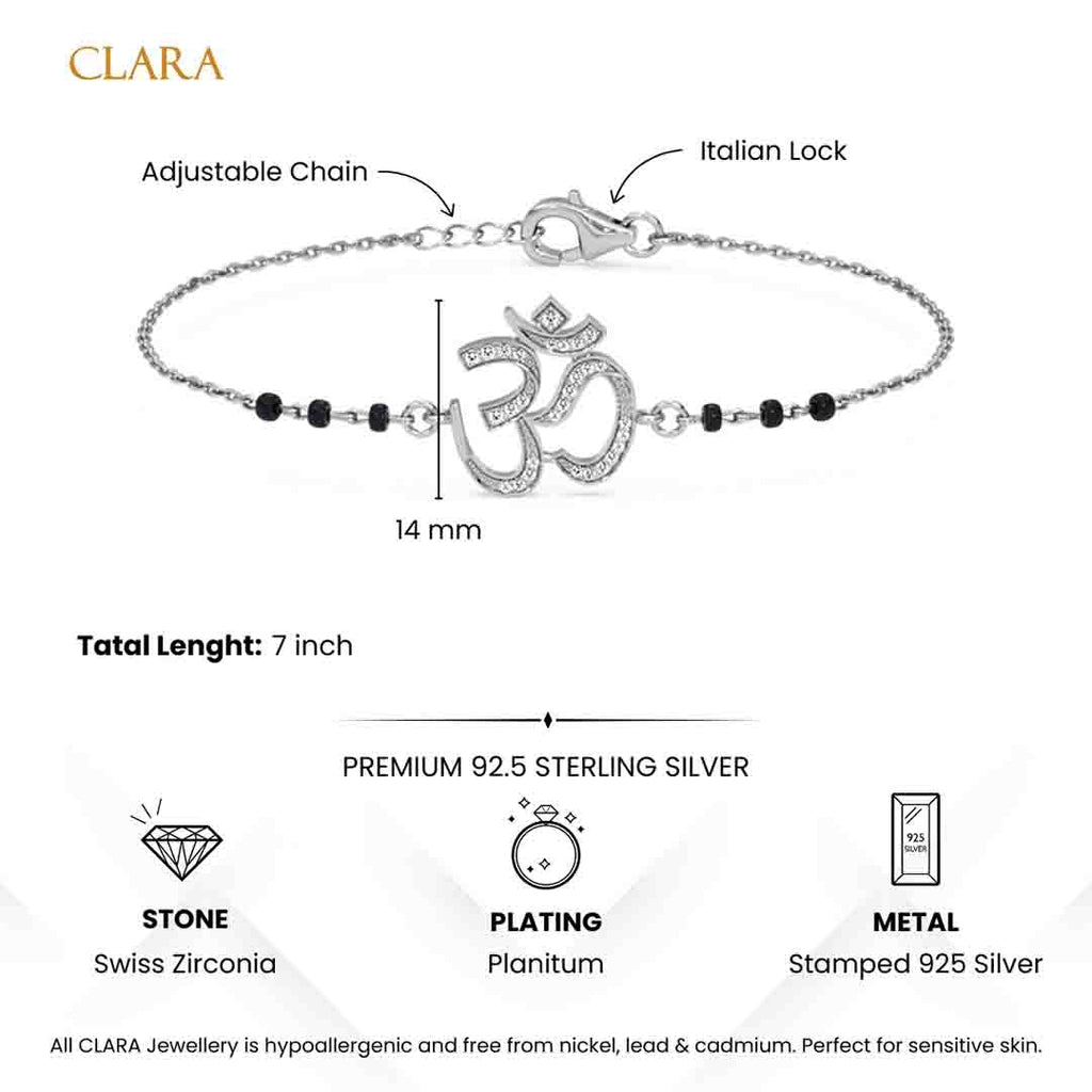 Silver Ekisha Om Mangalsutra Bracelet