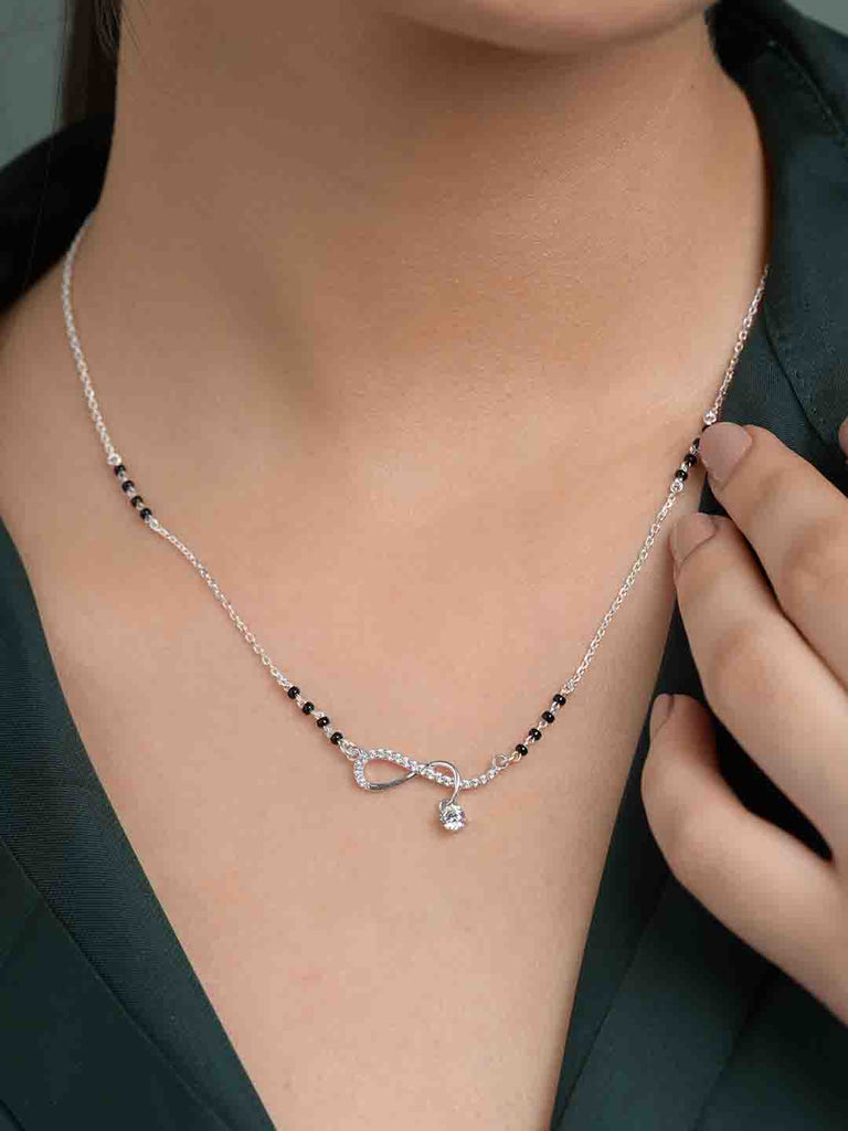 Silver Twisted Infinity Mangalsutra
