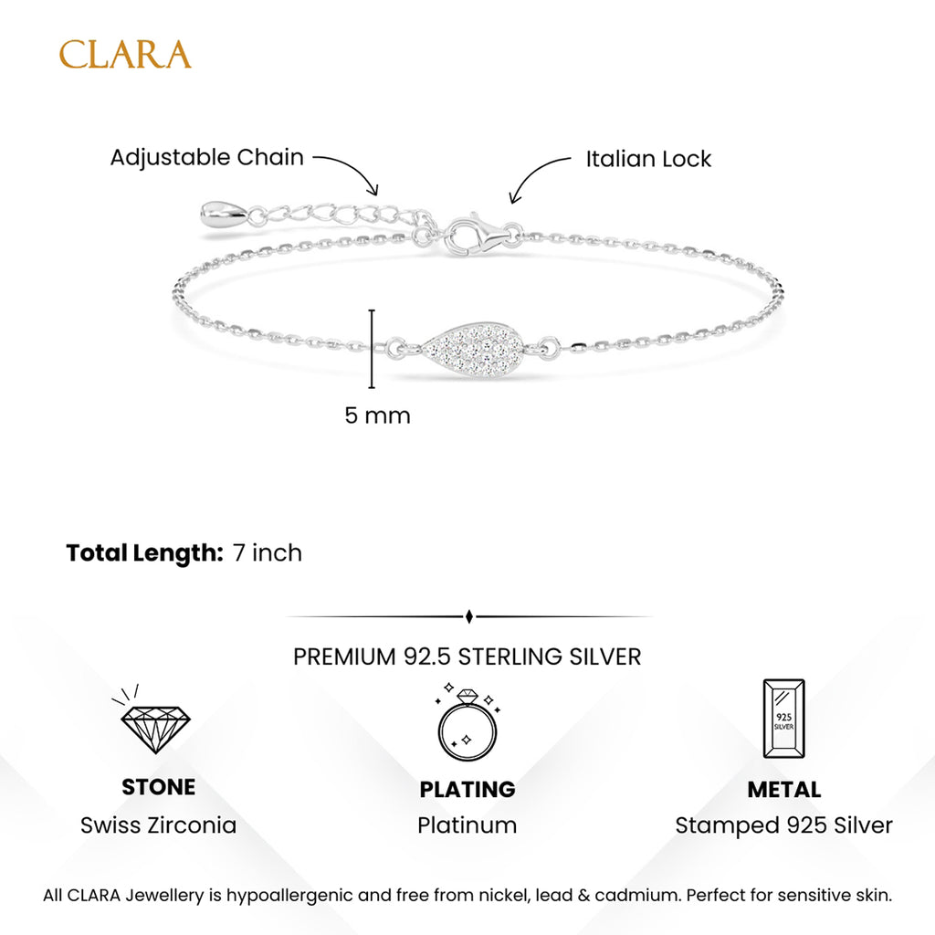 Silver Foglia Leaf Bracelet