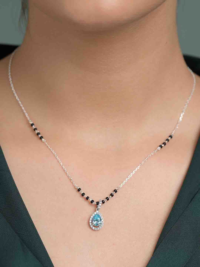 Silver Drishti Teardrop shaped Mangalsutra