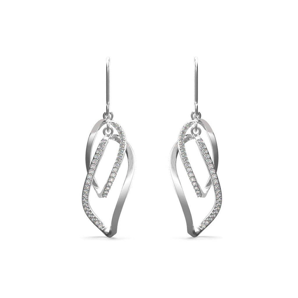 Silver Twisted Long Dangler Earrings