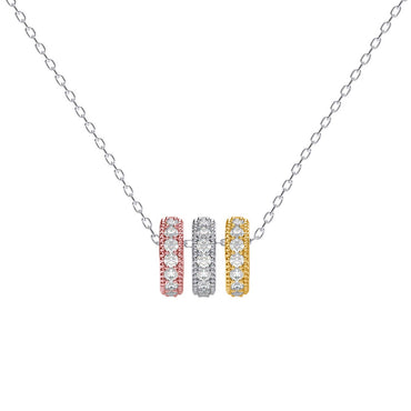 Silver Elio Multicolor Ring Pendant Chain