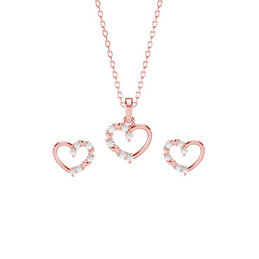Silver Valentine Heart Jewellery Set