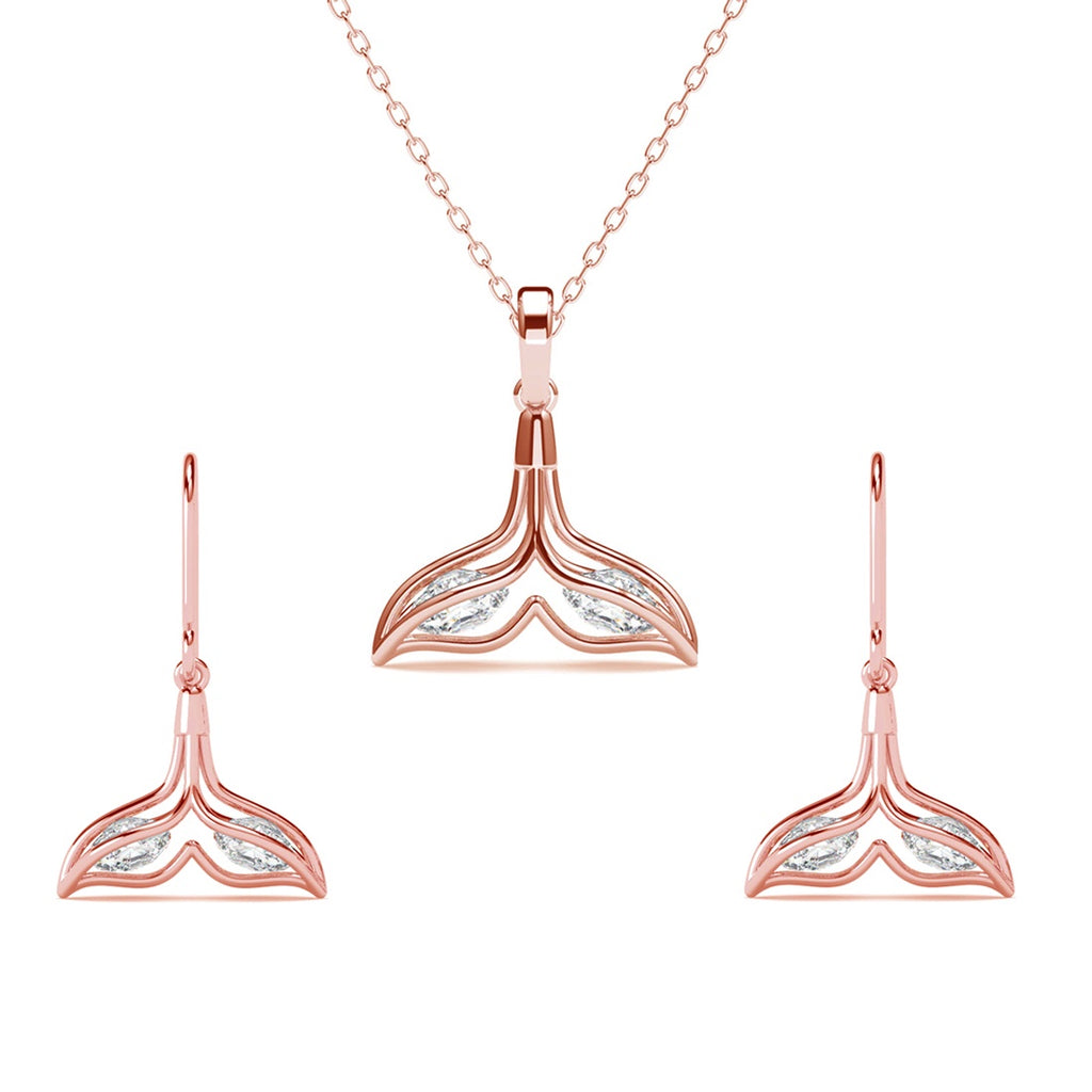 Silver Whale Tail Jewellery Set