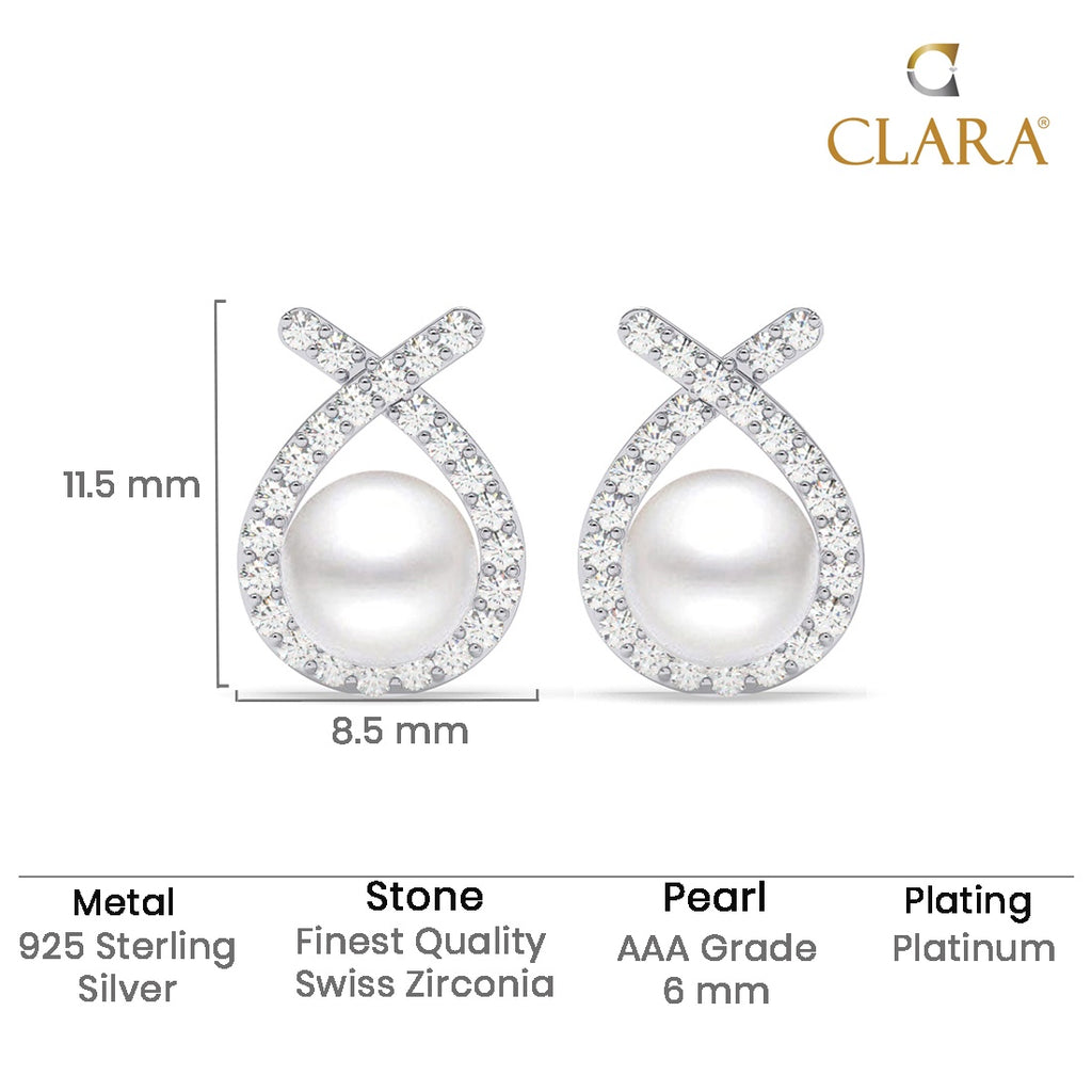 Silver Asal Freshwater Pearl Stud Earrings