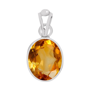 Certified Citrine (Sunehla) Silver Pendant 3cts or 3.25ratti