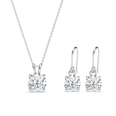 Silver Carla Solitaire Jewellery Set