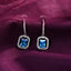 CLARA 925 Sterling Silver Azul Earrings Rhodium Plated, Swiss Zirconia Gift for Women & Girls