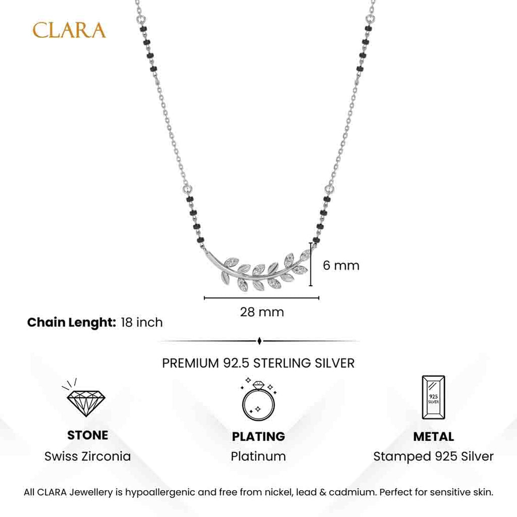 Silver Rimsha Leafy Mangalsutra