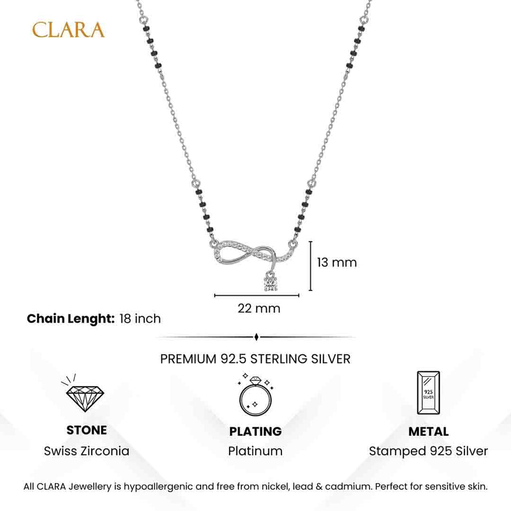Silver Twisted Infinity Mangalsutra
