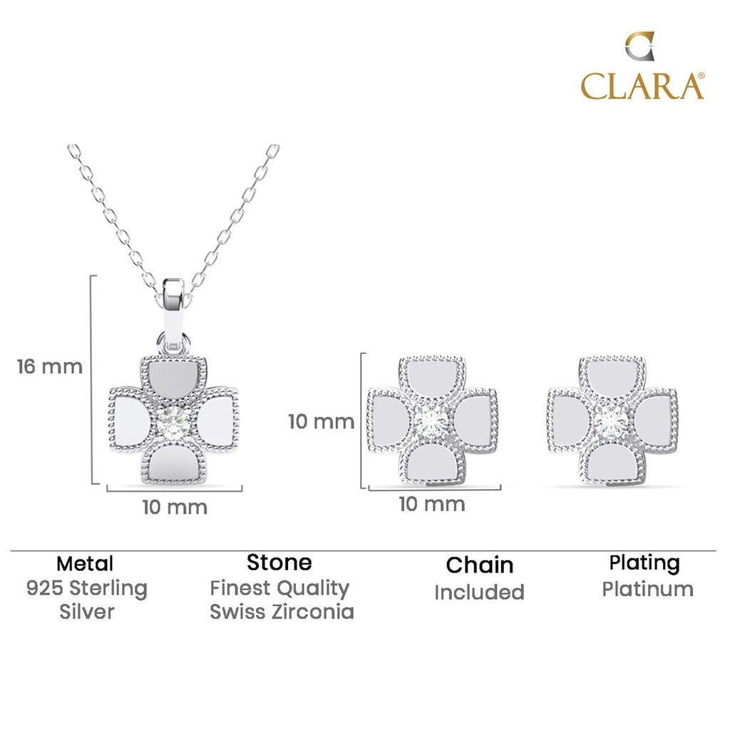 Silver Dainty Clover Jewellery Set