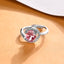 CLARA 925 Sterling Silver Size Adjustable Malin Pink Designer Solitaire Ring