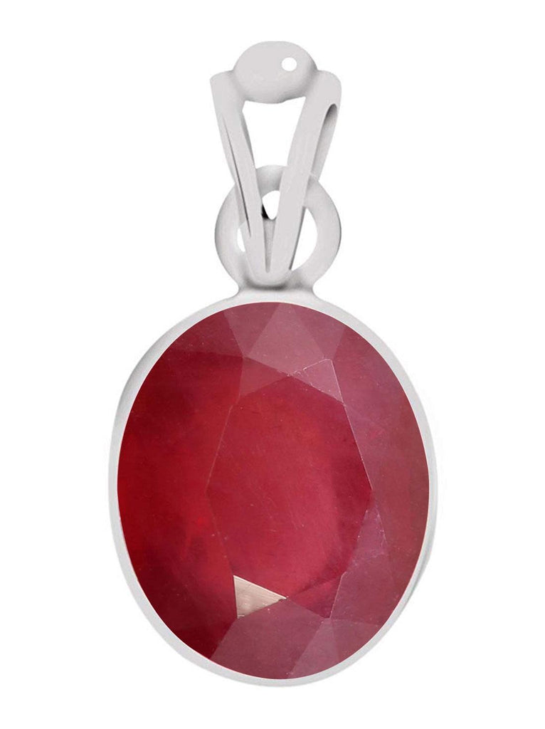 Certified Ruby Premium (Manik) Silver Pendant 3cts or 3.25ratti