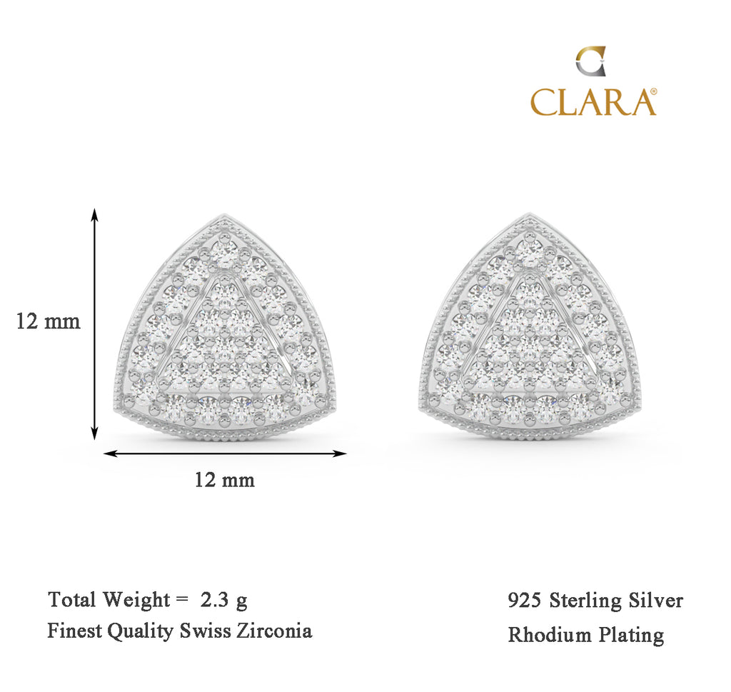 CLARA 925 Sterling Silver Nora Earrings with Screw Back 