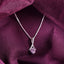CLARA 925 Sterling Silver Pink Solitaire Pendant Chain Necklace Rhodium Plated, Swiss Zirconia Gift for Women and Girls
