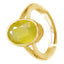 CLARA Certified Original Yellow Sapphire Pukhraj Gemstone 3.25 to 10.25 ratti or 3 to 9.3 carat Panchdhatu adjustable Ring for Men & Women