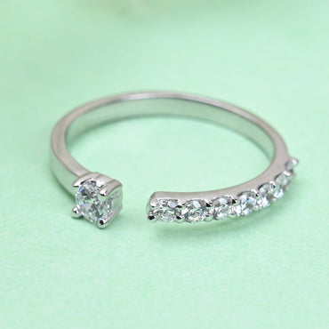 CLARA Pure 925 Sterling Silver Cute Finger Ring with Adjustable Band 