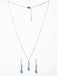 CLARA 925 Sterling Silver Pear Solitaire Pendant Earring Chain Jewellery Set 