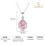 Silver Jino Pink Pear Solitaire Pendant Chain