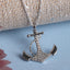 CLARA 925 Sterling Silver Anchor Pendant Chain Necklace 