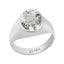 Certified Crystal Isphetic Bold Silver Ring 3cts or 3.25ratti