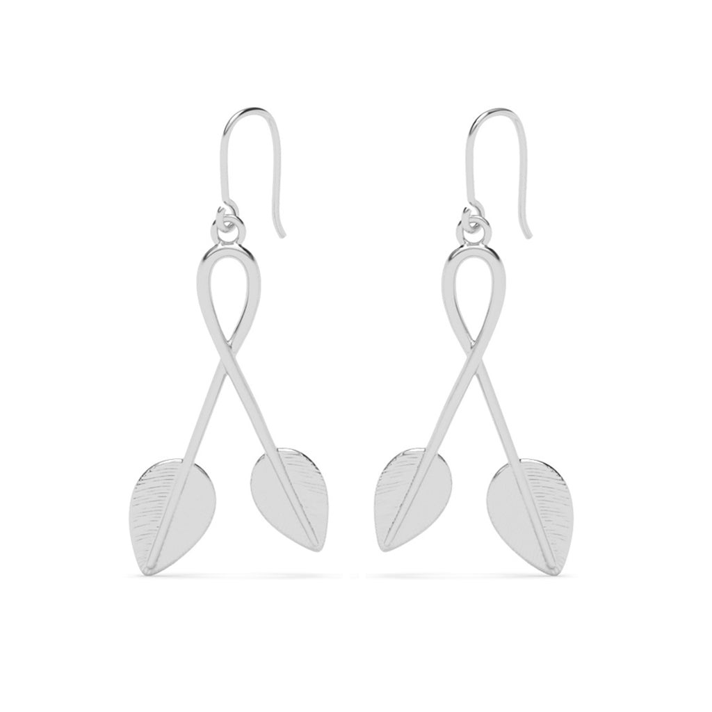 Silver Orla Leaf Long Earrings