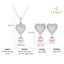 Silver Nazy Pink Pearl Heart Jewellery Set